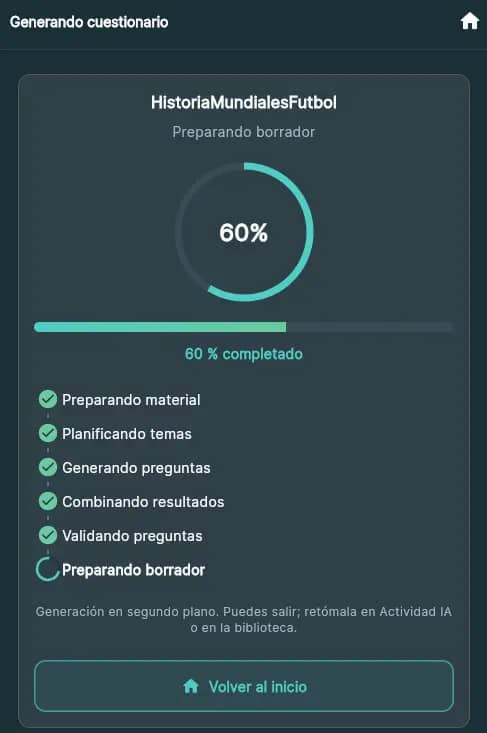 AI quiz generation in progress.